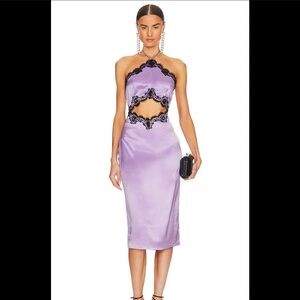 Silk and lace halter slip dress